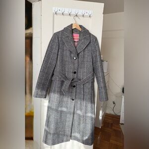 Kate Spade New York Wool Plaid Long Coat 🖤